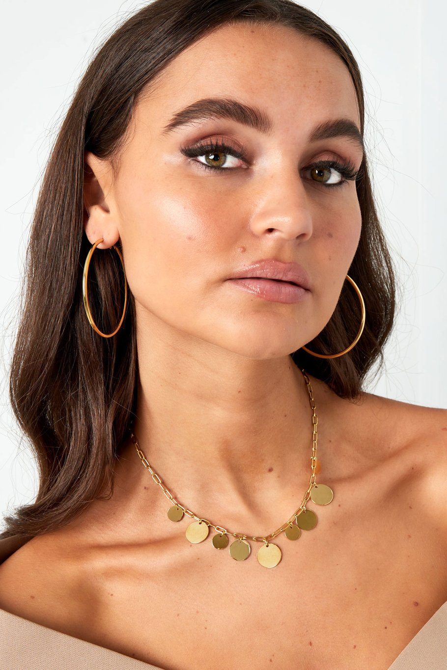 Gliederkette mit Kreisen – Goldfarbe - Goldfarbefarbe Bild4
